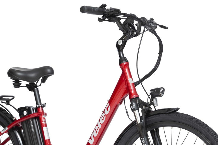 Velec A2 2023 red e-bike with 350W rear-wheel motor
