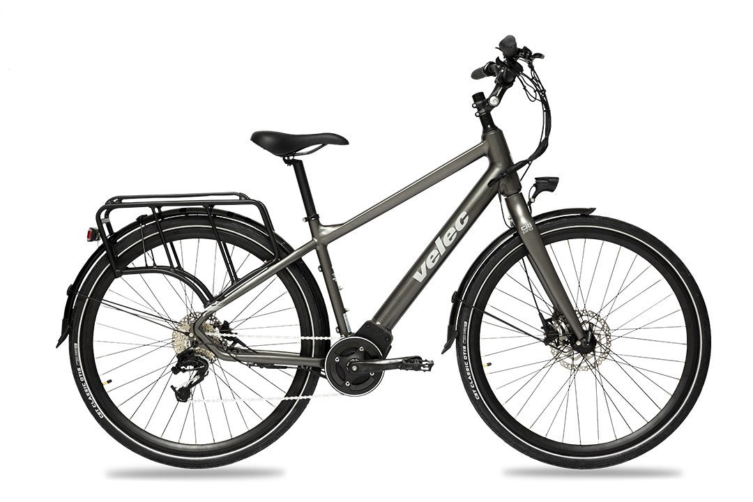 Velec Citi PRO Step Over 2023 titanium e-bike with 250W mid drive motor